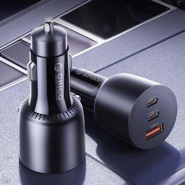 Автомобільна зарядка Orico PowerLink 165W USB-A + 2x USB-C Black (6942227174772)