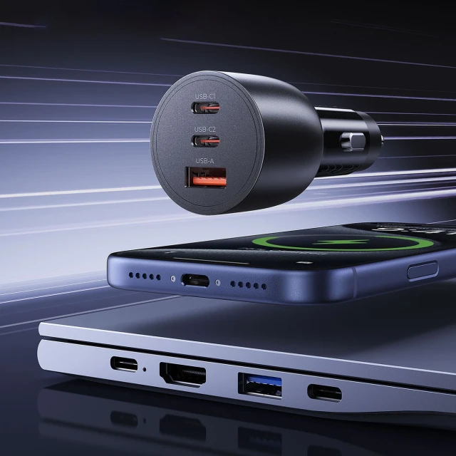 Автомобільна зарядка Orico PowerLink 165W USB-A + 2x USB-C Black (6942227174772)