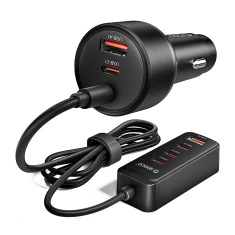 Автомобільна зарядка Orico ChargeClip 108W 2x USB-A 4x USB-C з кліпсом Black (6942227174789)