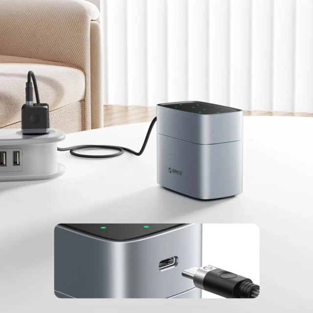 Зарядний пристрій Orico EV8 для акумуляторів AA Li-Ion Silver (6942227180599)