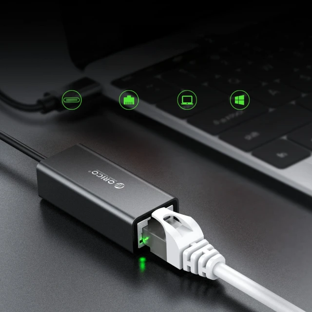 Адаптер мережевий Orico XC-R45-V1 USB-C RJ45 Gigabit 1 Gbps (6942227180629)