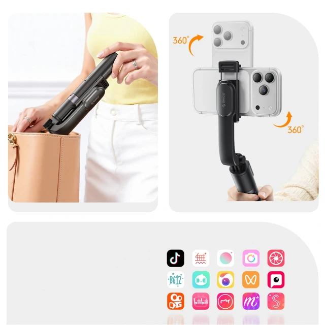 Selfie Stick Orico SPV90 Mini Tripod Bluetooth 360° Aluminium Black (6942227180759)