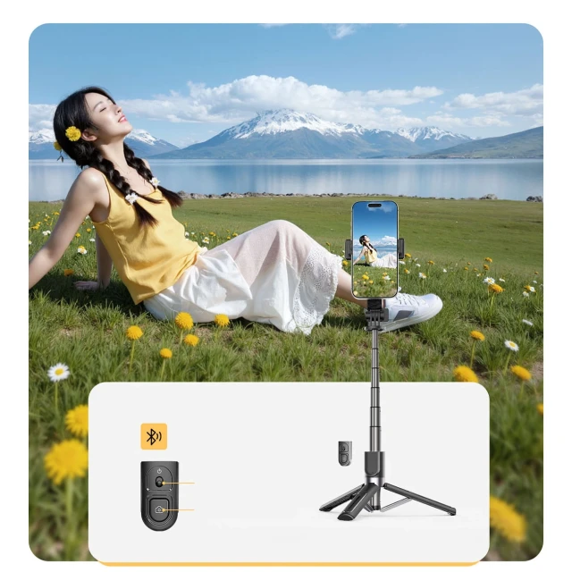 Selfie Stick Orico SPV90 Mini Tripod Bluetooth 360° Aluminium Black (6942227180759)