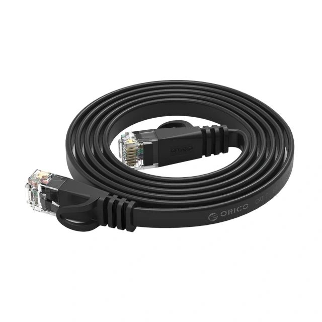 Кабель Ethernet Orico PUG-C6B CAT6 1000Mbps RJ45 плаский 5 м (6942227180889)