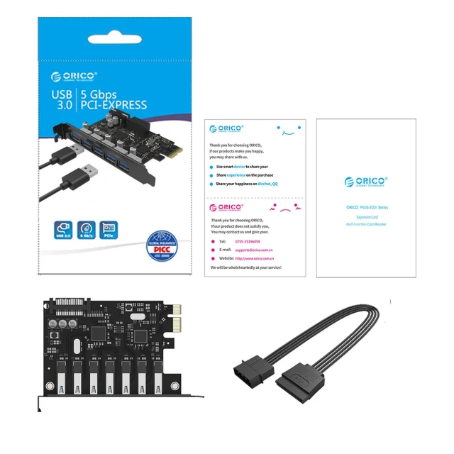 Карта розширення Orico PVU3 PCI-E 7x USB 3.0 (6942227181077)