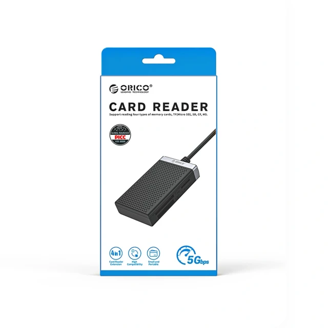 Картридер Orico CL4D-A3 USB-A 3.0 SD/microSD/CF/MS 5Gb/s (6942227181084)
