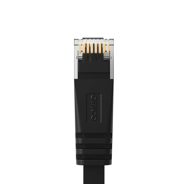 Кабель мережевий Ethernet Orico PUG-C7B CAT7 10Gbps RJ45 Інтернет LAN плаский 1м Black (6942227181329)
