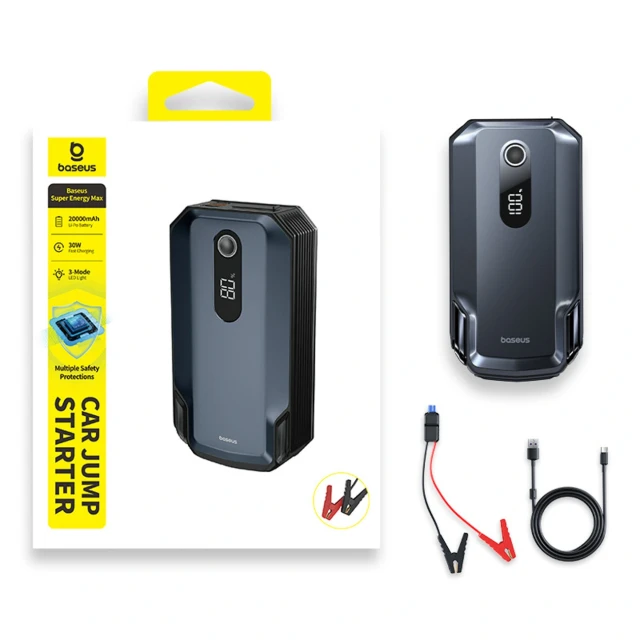 Пускозарядний пристрій Baseus Super Energy Max 20000mAh Чорний (6942521200214)