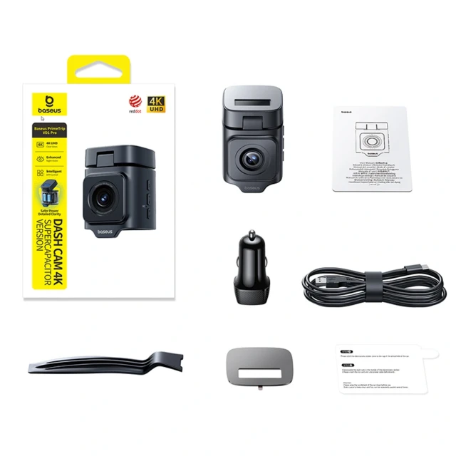 Відеореєстратор Baseus PrimeTrip VD1 Pro автомобільна камера 4K Black (6942521200252)