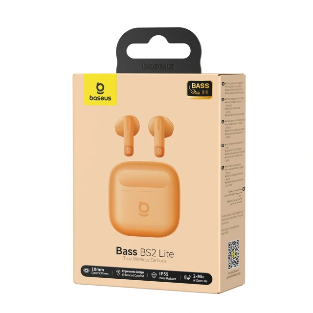 Навушники Baseus Bass BS2 Lite TWS Помаранчеві (6942521200450)