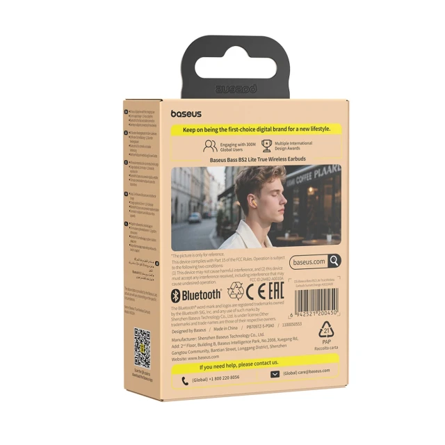 Навушники Baseus Bass BS2 Lite TWS Помаранчеві (6942521200450)