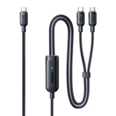 Кабель Baseus Flash 4 140W 2в1 USB-C до USB-C + USB-C 1.5 м Black (6942521200658)