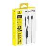 Кабель Baseus Flash 4 140W 2в1 USB-C к USB-C + USB-C 1.5 м Black (6942521200658)