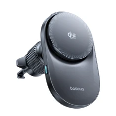 Автотримач Baseus PrimeTrip VC2 Pro з зарядкою Qi2.2 з вентилятором на дефлектор Black (6942521201426)