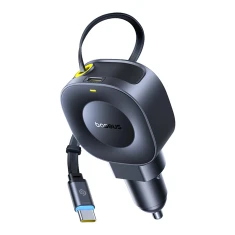 Автомобільна зарядка Baseus PrimeTrip VR2 30W + 30W зі згортуваним кабелем USB-C Black (6942521201761)