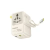 Адаптер подорожній Baseus EnerCore CG11 70W 6в1 зі згортуваним кабелем USB-C White (6942521202584)