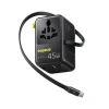 Адаптер подорожній Baseus PicoGo AG11 45W 6в1 зі згортуваним кабелем USB-C Black (6942521203475)