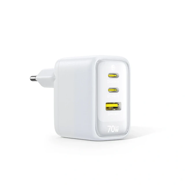 Мережевий зарядний пристрій Baseus EnerFill FE22 70W 2 x USB-C + USB-A White (6942521209705)