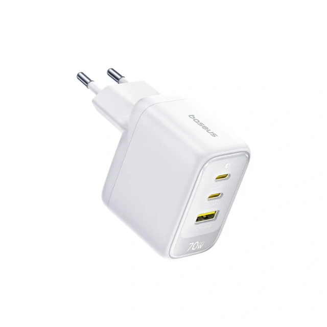 Мережевий зарядний пристрій Baseus EnerFill FE22 70W 2 x USB-C + USB-A White (6942521209705)