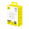 Мережевий зарядний пристрій Baseus EnerFill FE22 70W 2 x USB-C + USB-A White (6942521209705)