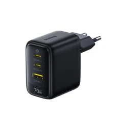 Мережевий зарядний пристрій Baseus EnerFill FE22 70W 2x USB-C + USB-A Black (6942521209712)