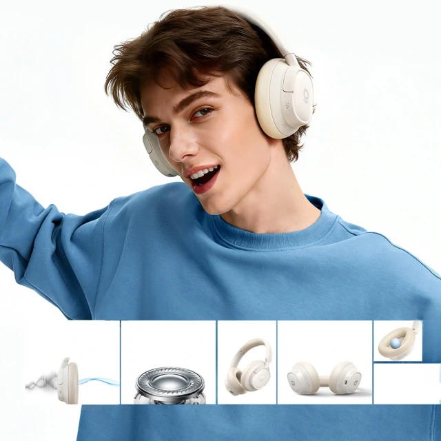 Навушники Baseus Bass BH1 NC Lite накладні бездротові з ANC White (6942521211470)