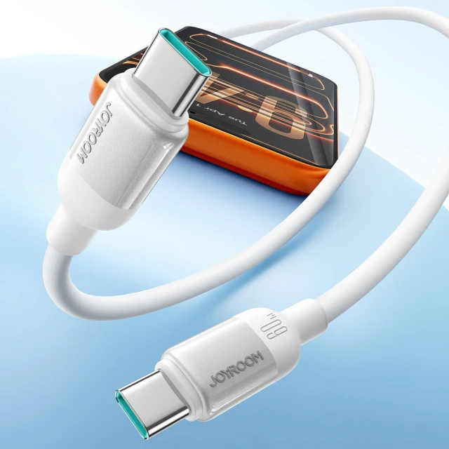 Кабель Joyroom S-A62 Lively Series 60W Type-C to Type-C 1.2m White (6942712400027)