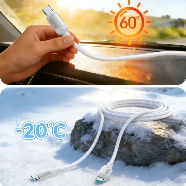 Кабель Joyroom S-A62 Lively Series 60W Type-C to Type-C 1.2m White (6942712400027)