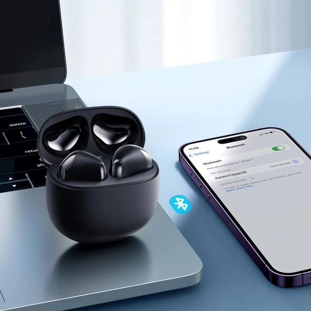 Навушники бездротові Joyroom Funpods Bluetooth 6.0 TWS з функціями AI Black (6942712400454)