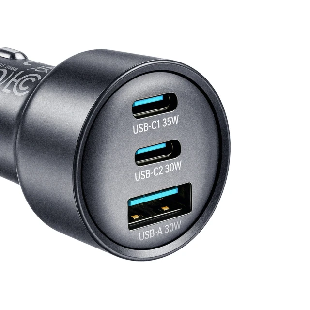 Автомобільна зарядка Joyroom JR-CCN19 65W 2x USB-C + USB-A Grey (6942712402007)