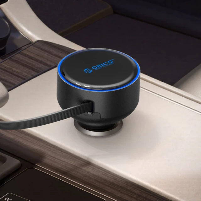Зарядка автомобільна Orico FC-60-2C 60W USB-C 65 cm Black (6942886200362)