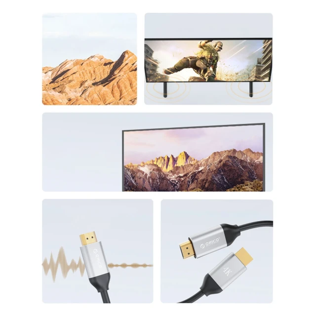 Кабель HDMI Orico H4Y1 HDMI 2.0 4K 60 Hz 0.5 m Black (6942886200775)