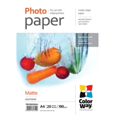 Фотопапір матовий ColorWay 190 г/м² A4 100 аркушів (6942941813209)