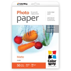 Фотопапір матовий ColorWay 190 г/м² 10x15 см 100 аркушів (6942941813506)