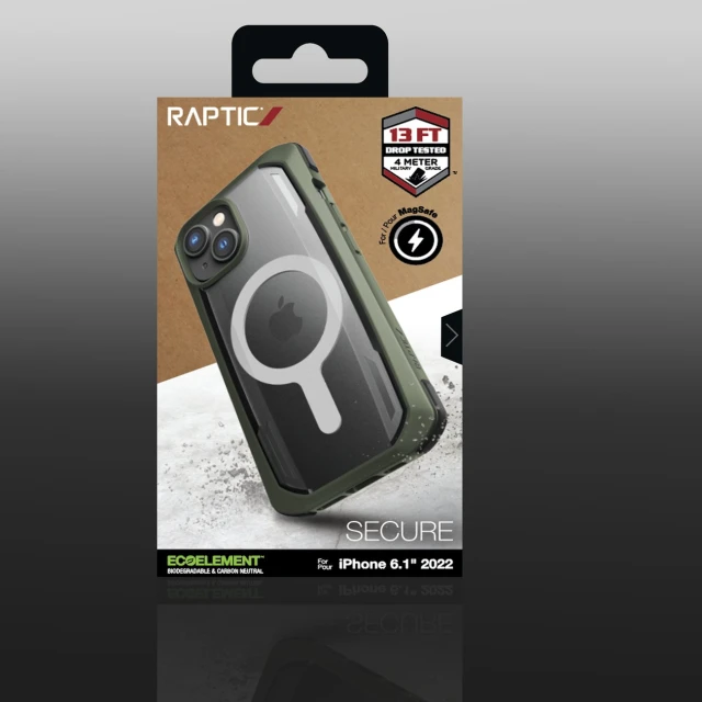 Чохол Raptic X-Doria Secure Case для iPhone 14 | 13 Green with MagSafe (6950941493468)