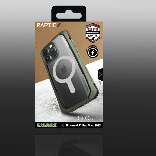Чохол Raptic X-Doria Secure Case для iPhone 14 Pro Max Green with MagSafe (6950941493550)