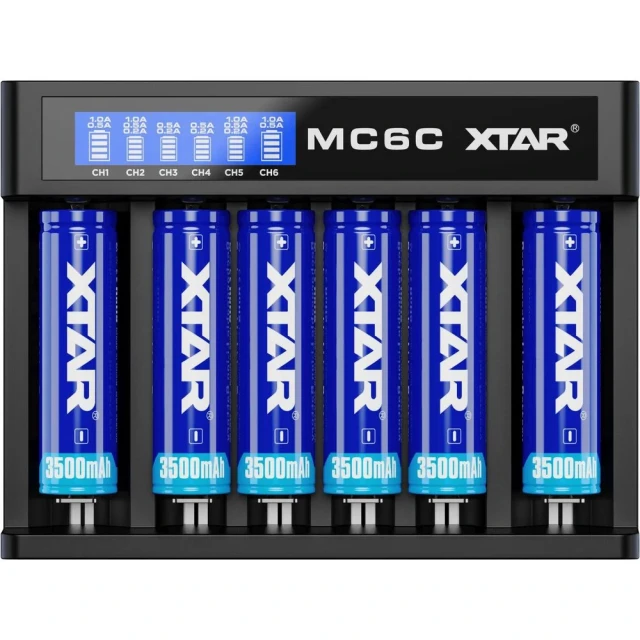 Зарядний пристрій для акумуляторів XTAR MC6C Li-Ion 18650 6 каналів (6952918301202)
