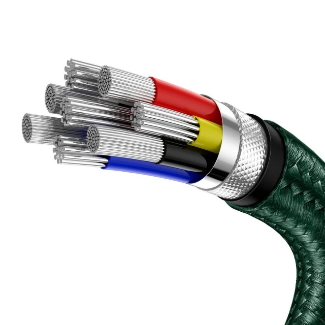 Кабель Baseus Cafule Metal USB-C to USB-C 2m Green (CATJK-D06)