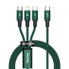 Кабель Baseus Rapid 3-in-1 USB-C to USB-C/Lightning/Micro-USB 1.5m Green (CAMLT-SC06)