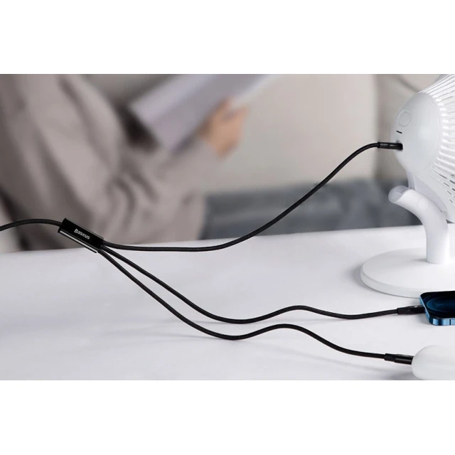 Кабель Baseus Rapid 3-in-1 USB-C to USB-C/Lightning/Micro-USB 1.5m Green (CAMLT-SC06)