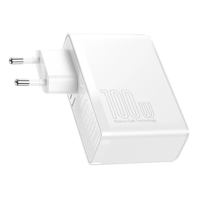 Мережевий зарядний пристрій Baseus GaN2 Pro 100W 2xUSB-C | 2xUSB-A White (CCGAN2P-L02)