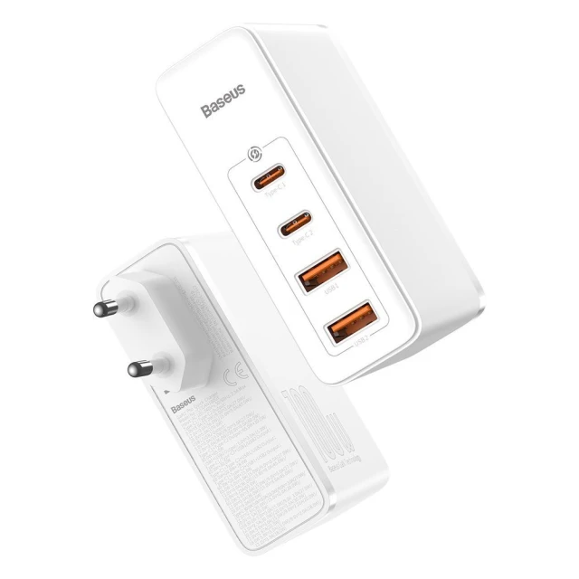 Мережевий зарядний пристрій Baseus GaN2 Pro 100W 2xUSB-C | 2xUSB-A White (CCGAN2P-L02)