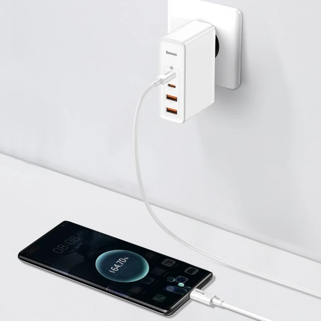 Мережевий зарядний пристрій Baseus GaN2 Pro 100W 2xUSB-C | 2xUSB-A White (CCGAN2P-L02)