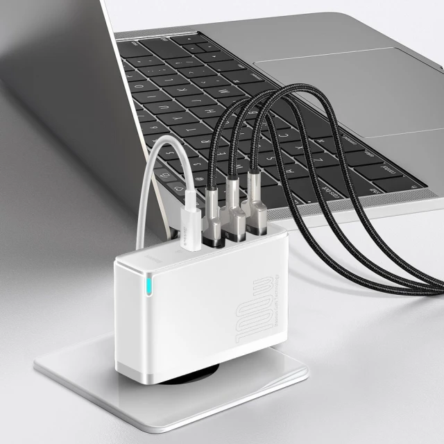 Мережевий зарядний пристрій Baseus GaN2 Pro 100W 2xUSB-C | 2xUSB-A White (CCGAN2P-L02)