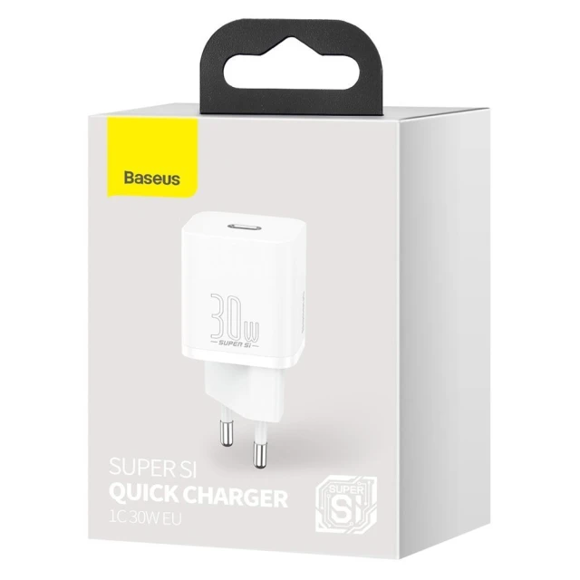 Мережевий зарядний пристрій Baseus Super Si 30W USB-C White (CCSUP-J02)