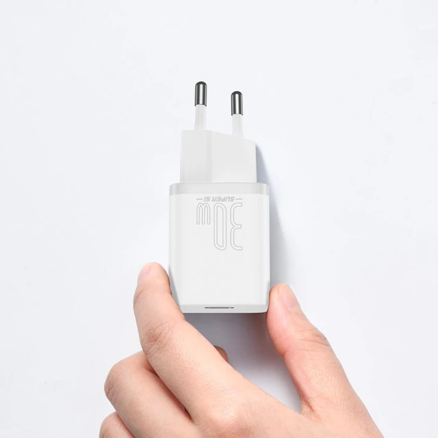 Мережевий зарядний пристрій Baseus Super Si 30W USB-C White (CCSUP-J02)