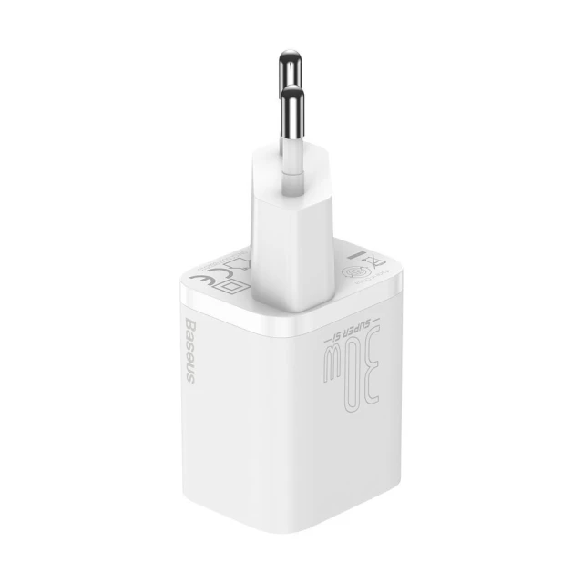 Мережевий зарядний пристрій Baseus Super Si 30W USB-C White (CCSUP-J02)
