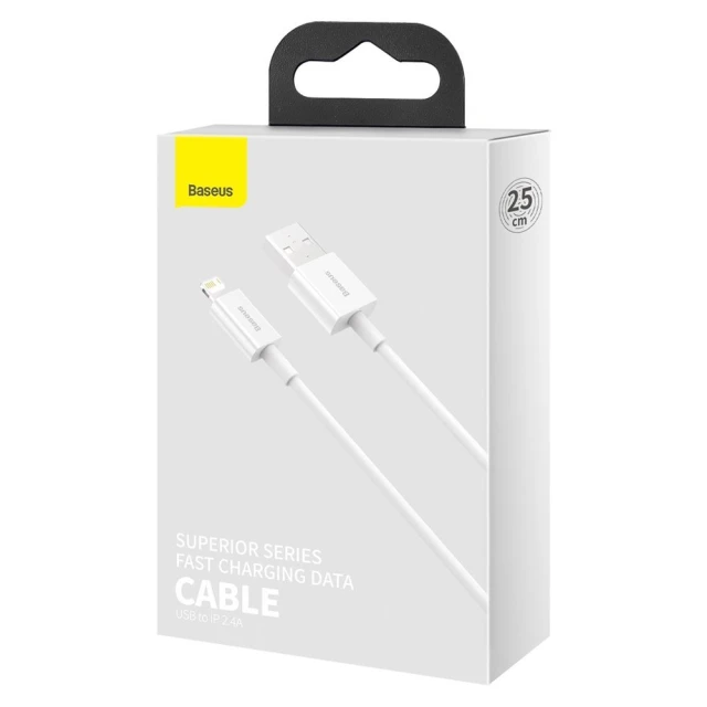 Кабель Baseus Superior USB-A to Lightning 0.25m White (CALYS-02)