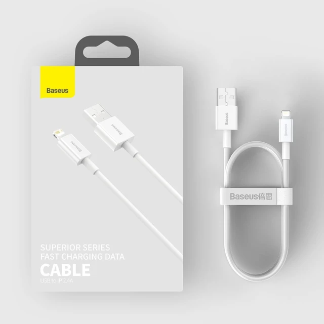 Кабель Baseus Superior USB-A to Lightning 0.25m White (CALYS-02)