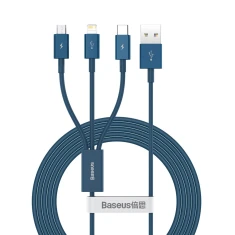 Кабель Baseus Superior 3-in-1 USB-A to USB-C/Lightning/Micro-USB 1.5m Blue (CAMLTYS-03)